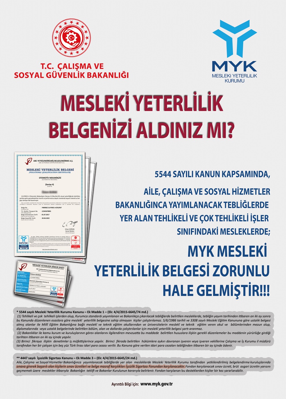 Mesleki yeterlilik belgesi zorunluğu nedir?
